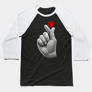 Heart Hand Sign Baseball T-Shirt